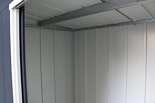 Metal Garden Storage Shed 8x4ft Pent Roof Waterproof Outdoor, Shed Anthracite