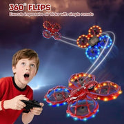 Mini Kids Drone 5+, LED Lights, Remote Control, 20 Min Flight, Stunt Toy