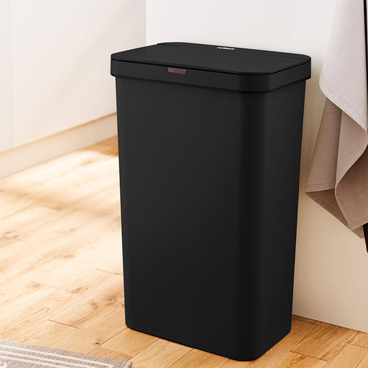 50L Automatic Sensor Kitchen Bin Rectangular Black Fingerprint Proof