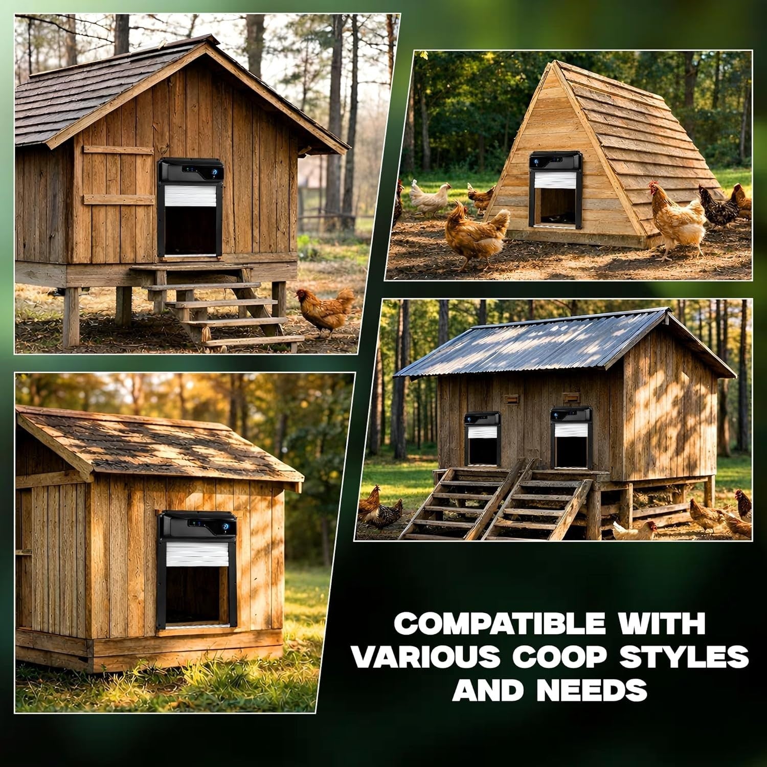 Solar Chicken Coop Door with Camera App Remote Night Vision Alarm