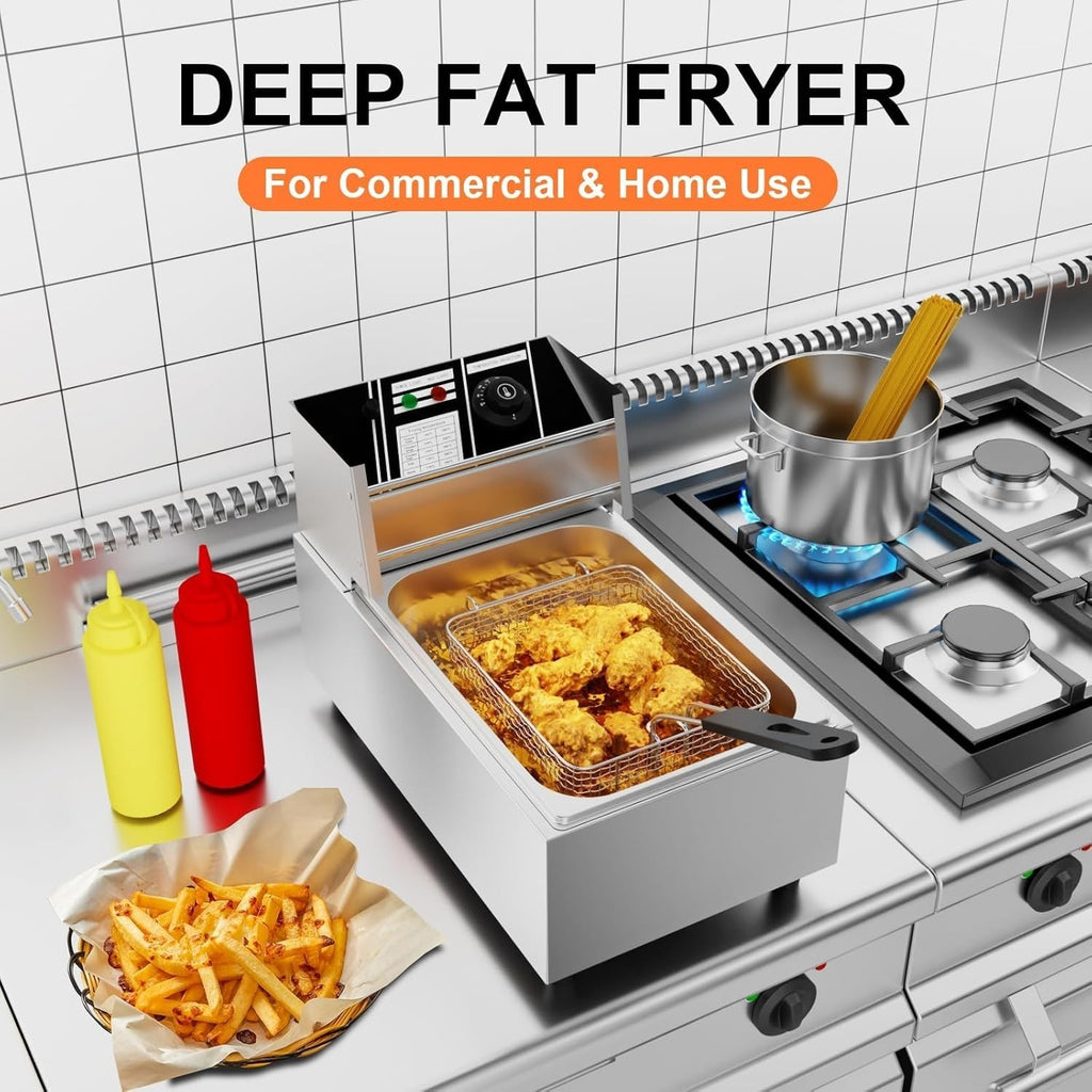 10L Deep Fat Fryer 2500W Electric Stainless Steel Commercial Fryer