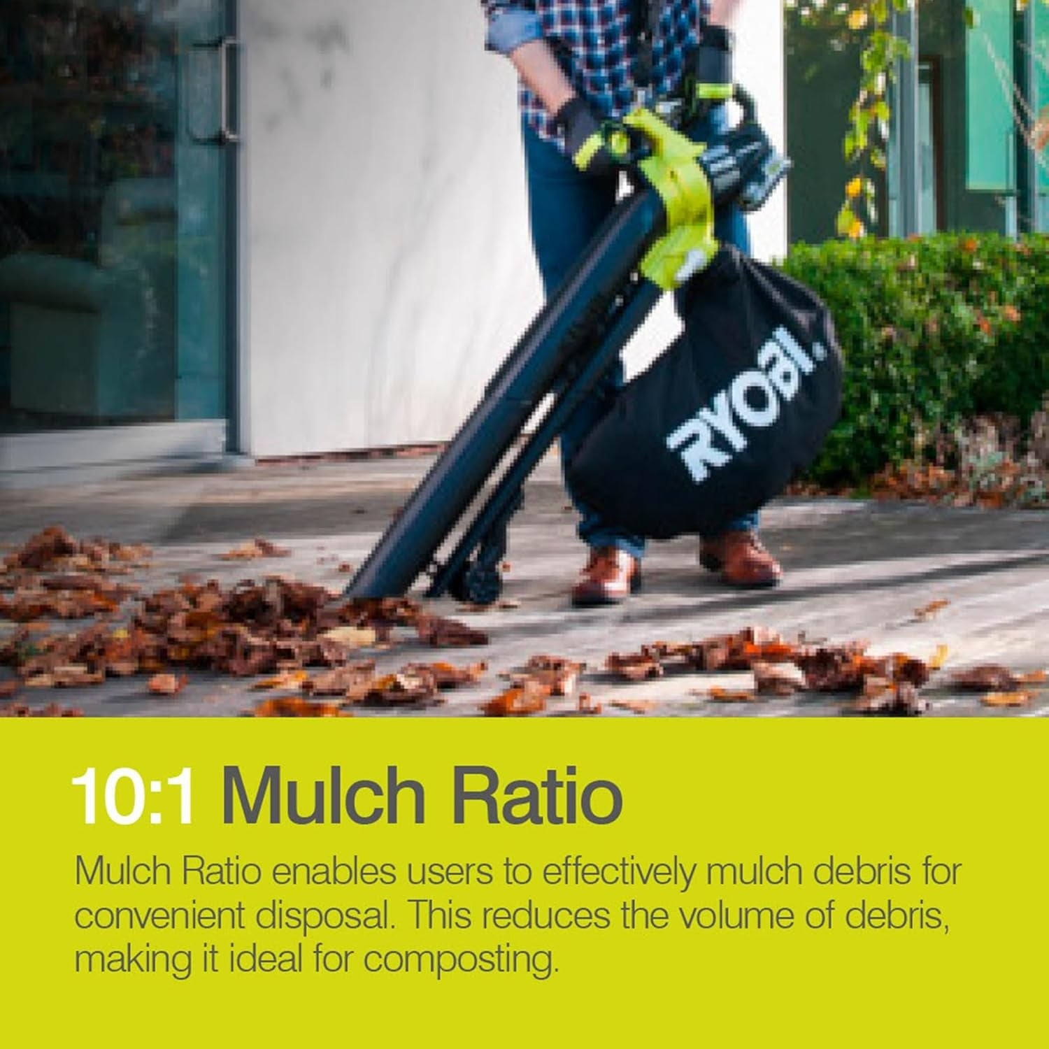 Cordless Leaf Blower Vacuum 18V Brushless 2-in-1 Garden Cleaner Body Only