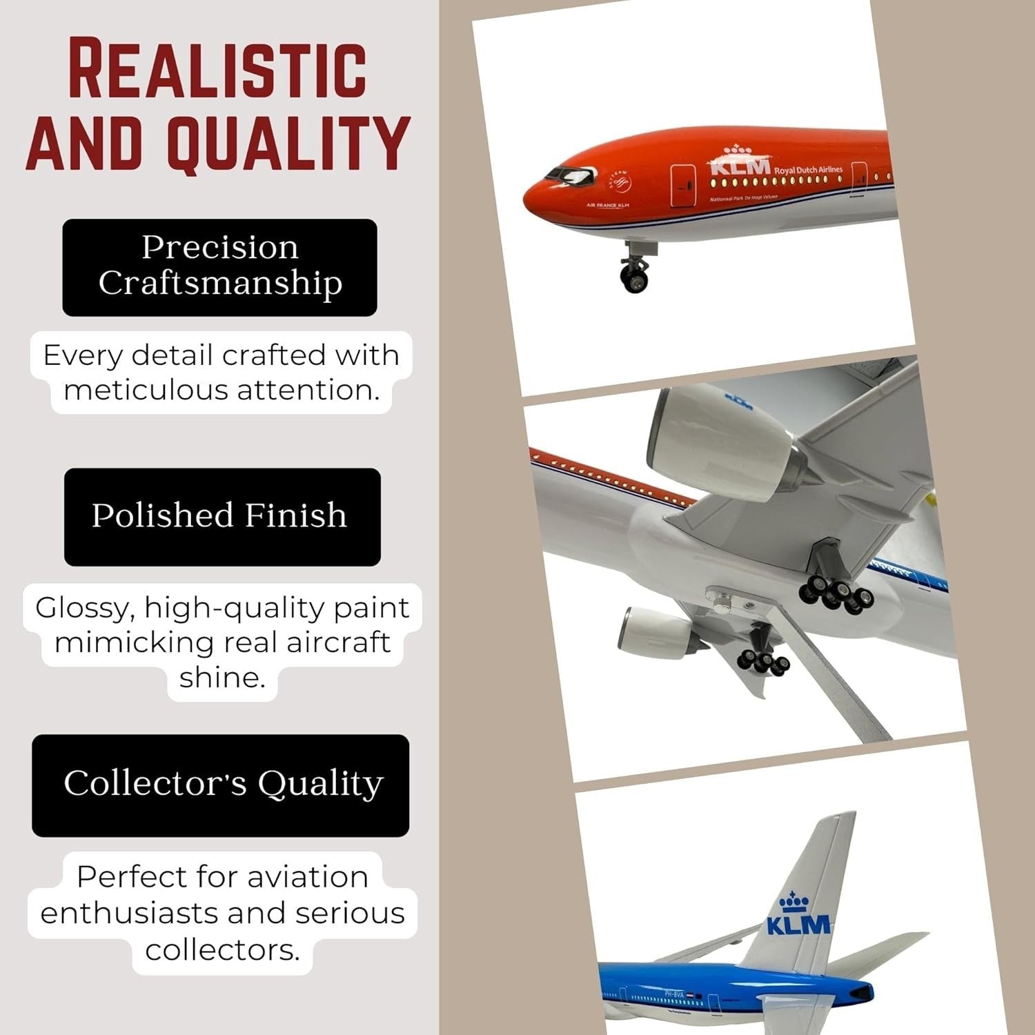Large Scale Model Plane w/ Voice-Activated Lights & Display Stand Gift
