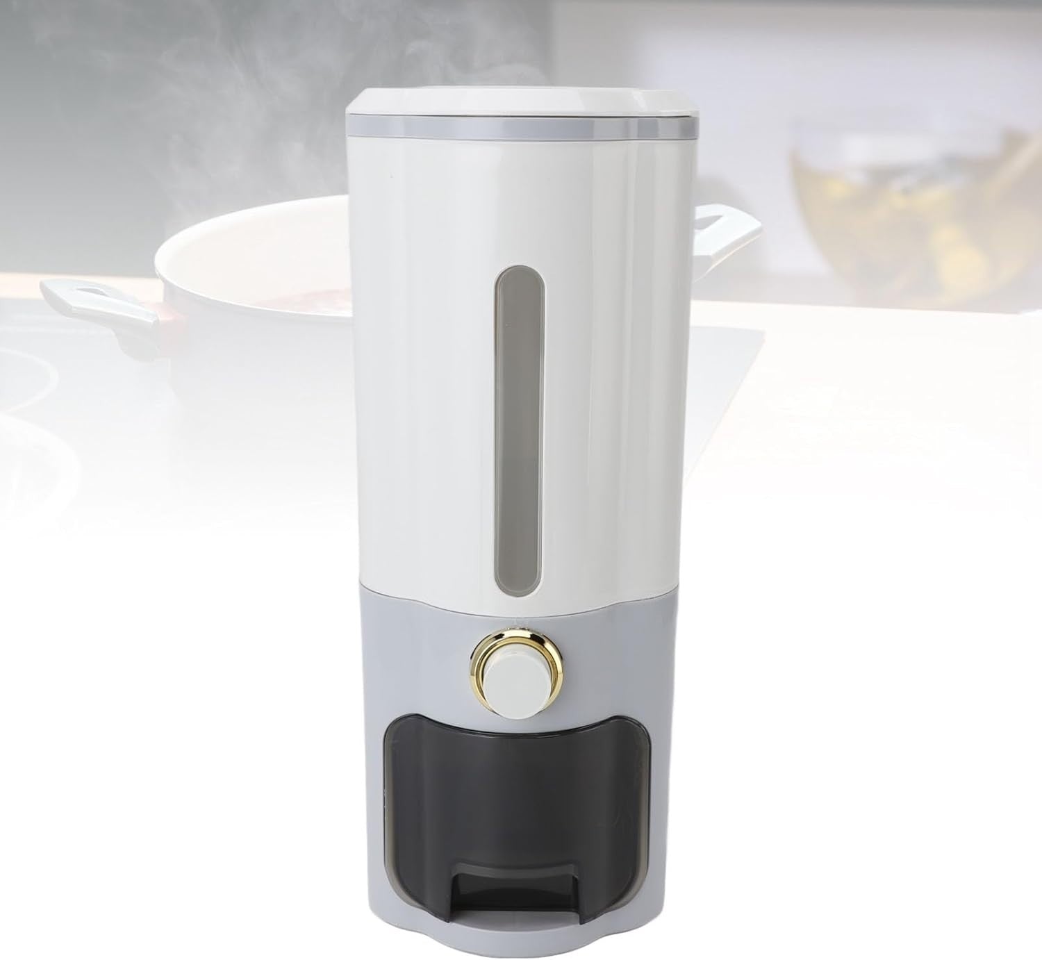 10KG PP Rice Dispenser Press Type Slim Grain Storage Container Cup