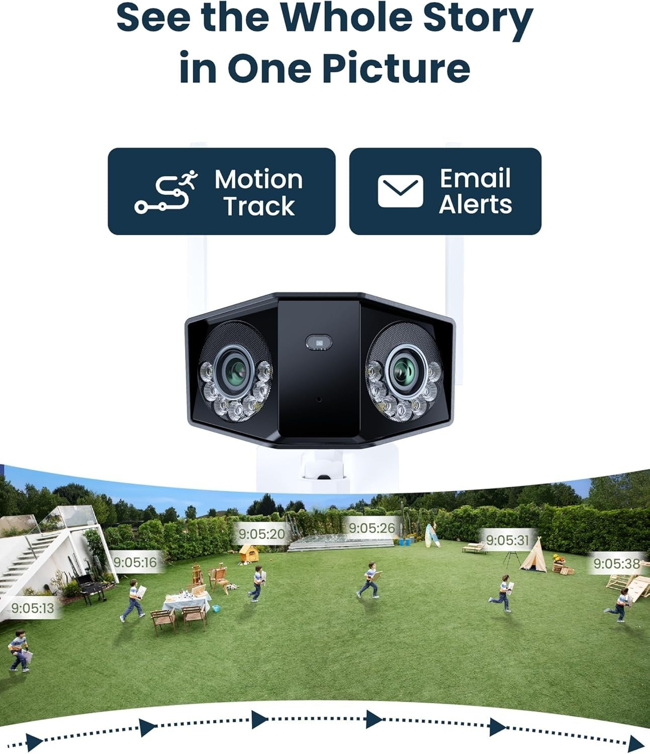 16MP WiFi Security Camera 180° Panoramic Color Night Vision IP67