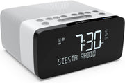 DAB Digital Alarm Clock Bluetooth Qi Wireless Charger Bedside Radio White