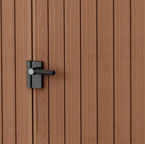 4x6FT Outdoor Garden Shed Evotech Wood-Look Storage with Floor & Lockable Door