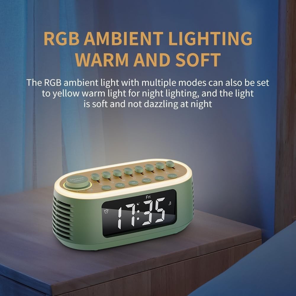 White Noise Machine Bluetooth Speaker with LED Night Light & Sleep Timer