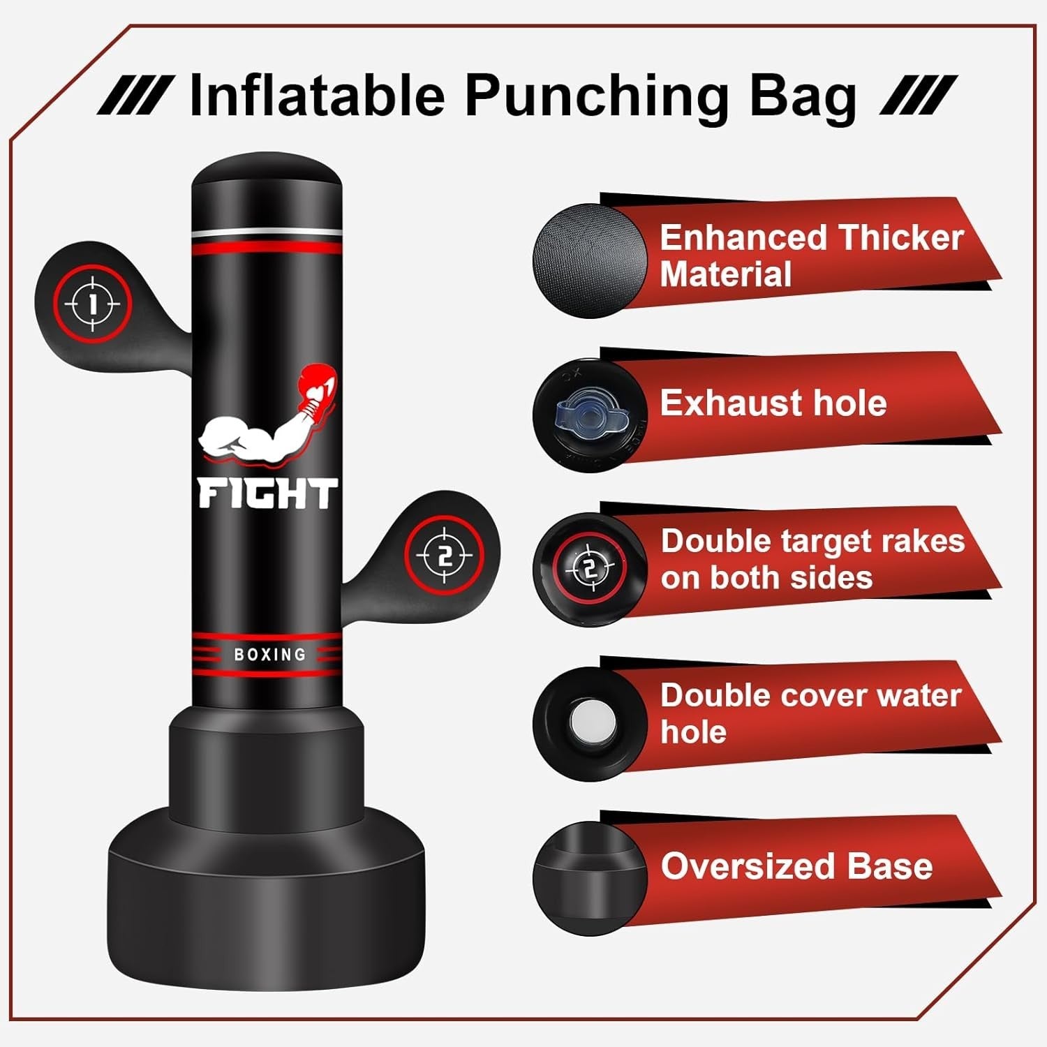 70in Free Standing Punching Bag Kit MMA Kickboxing Fitness Set