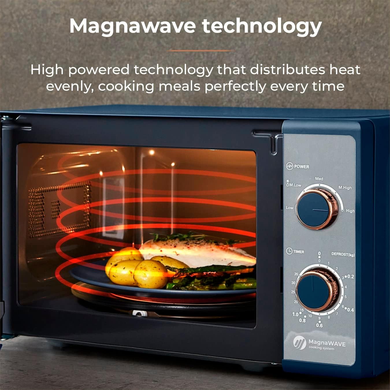 20L Microwave 800W Manual 5 Power Levels 35 Min Timer