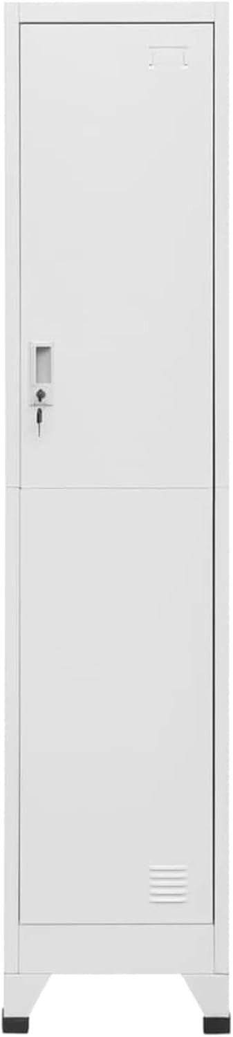 Grey Metal Locker Cabinet 1 Door Lockable Storage Cupboard Office Gym 180cm
