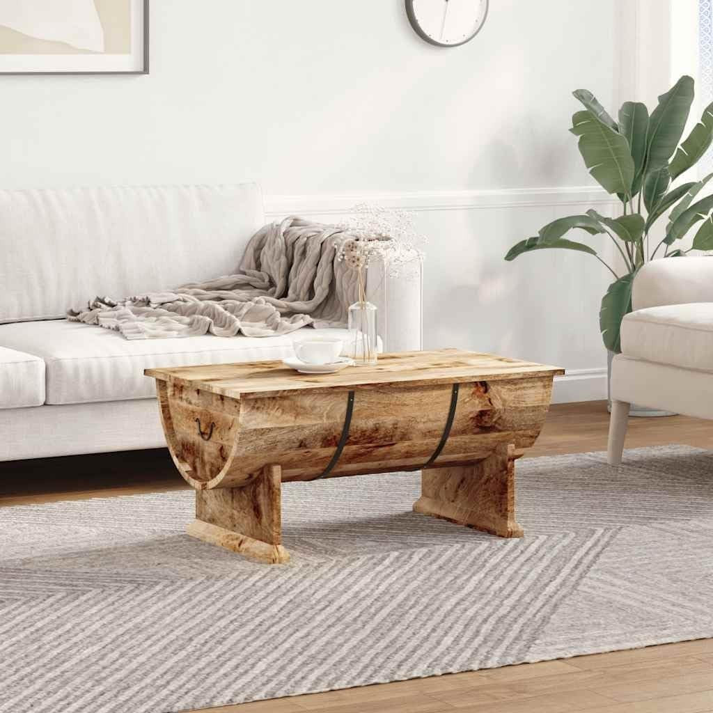 Solid Mango Wood Coffee Table with Storage | 88x50x40cm Rustic Vintage Living