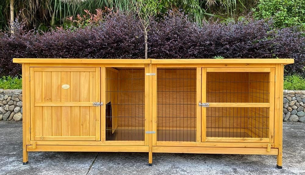 XXL Rabbit Hutch Predator Resistant Wooden Cage Large Outdoor Indoor