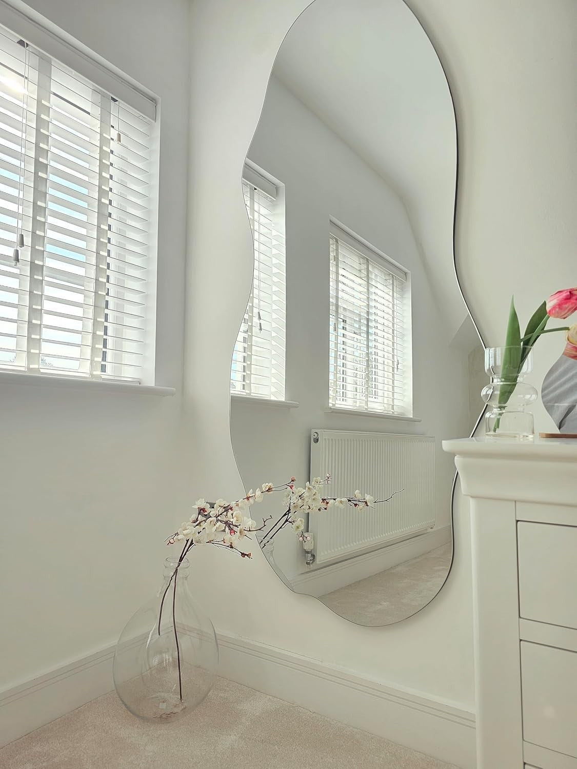 Luxury Frameless Organic Wall Mirror Irregular Shape Glass