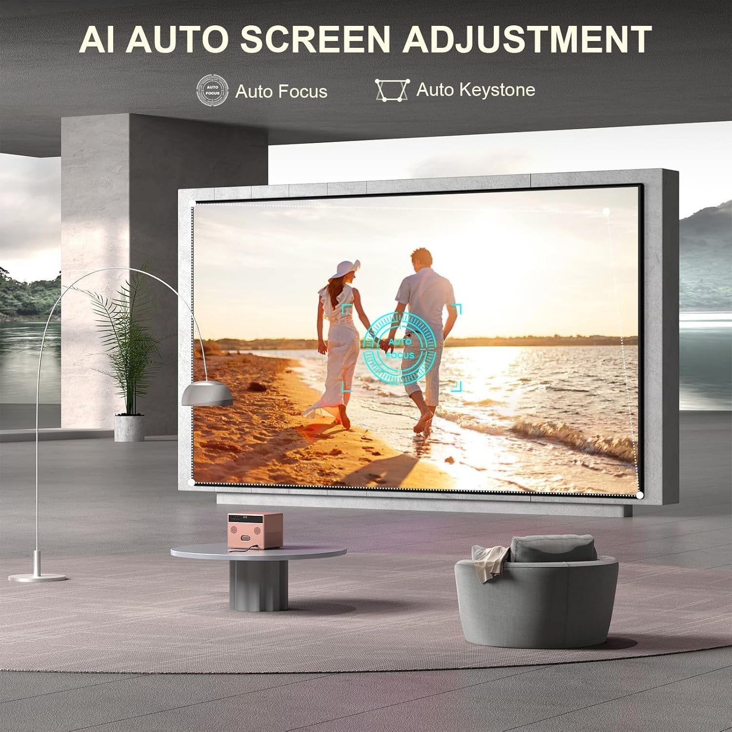 1080P 4K WiFi 6 Smart Projector 28000 Lumens Auto Focus Home Cinema