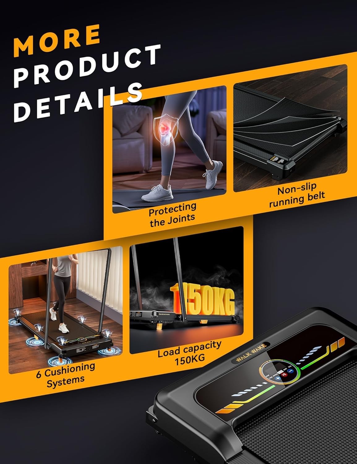 Compact Under Desk Treadmill 5% Incline Quiet 2.5HP Home/Office Use