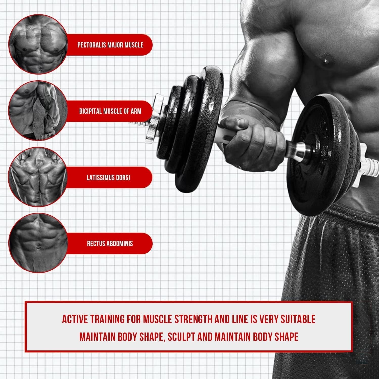 20KG Adjustable Dumbbells Set Spinlock Cast Iron Home Gym Weights
