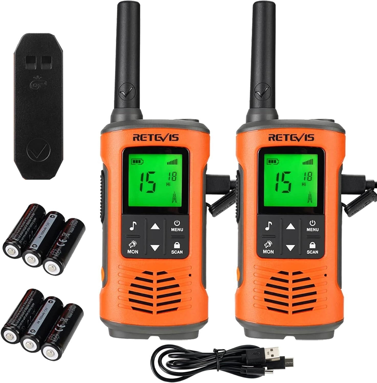 IP67 Waterproof Walkie Talkies PMR446 Rechargeable VOX 16CH 2 Pack