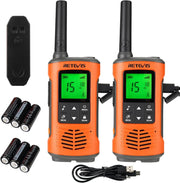 IP67 Waterproof Walkie Talkies PMR446 Rechargeable VOX 16CH 2 Pack