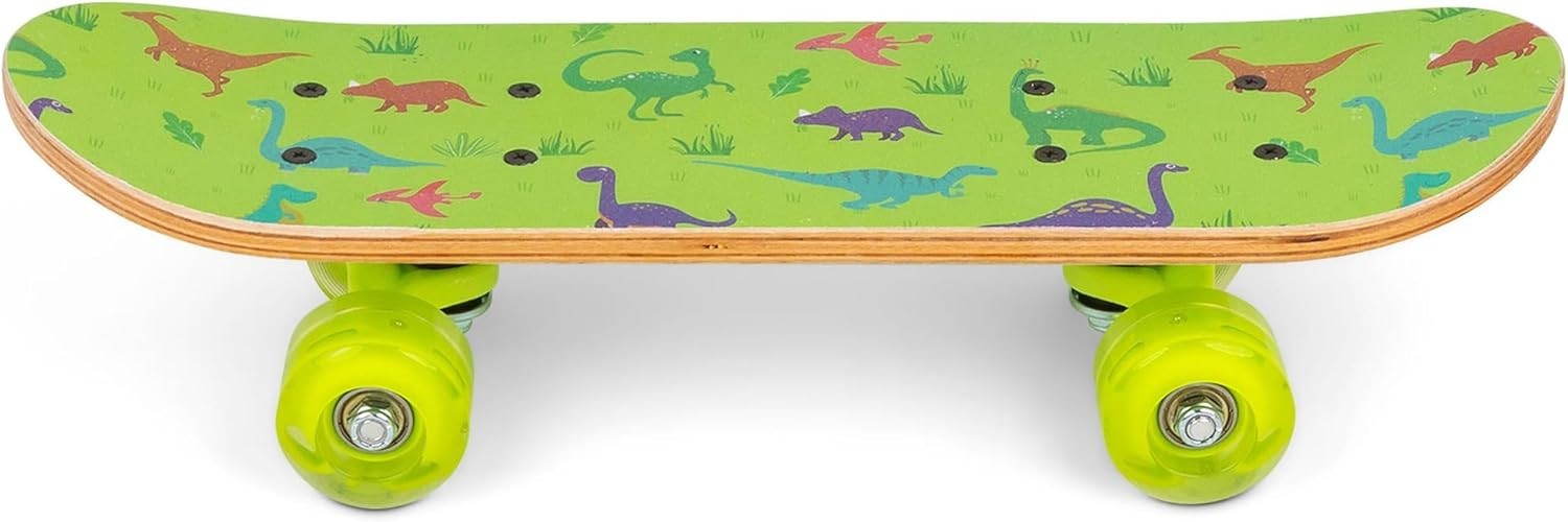 Kids Dinosaur Skateboard Flashing Wheels Mini Cruiser Anti Slip Deck Toy
