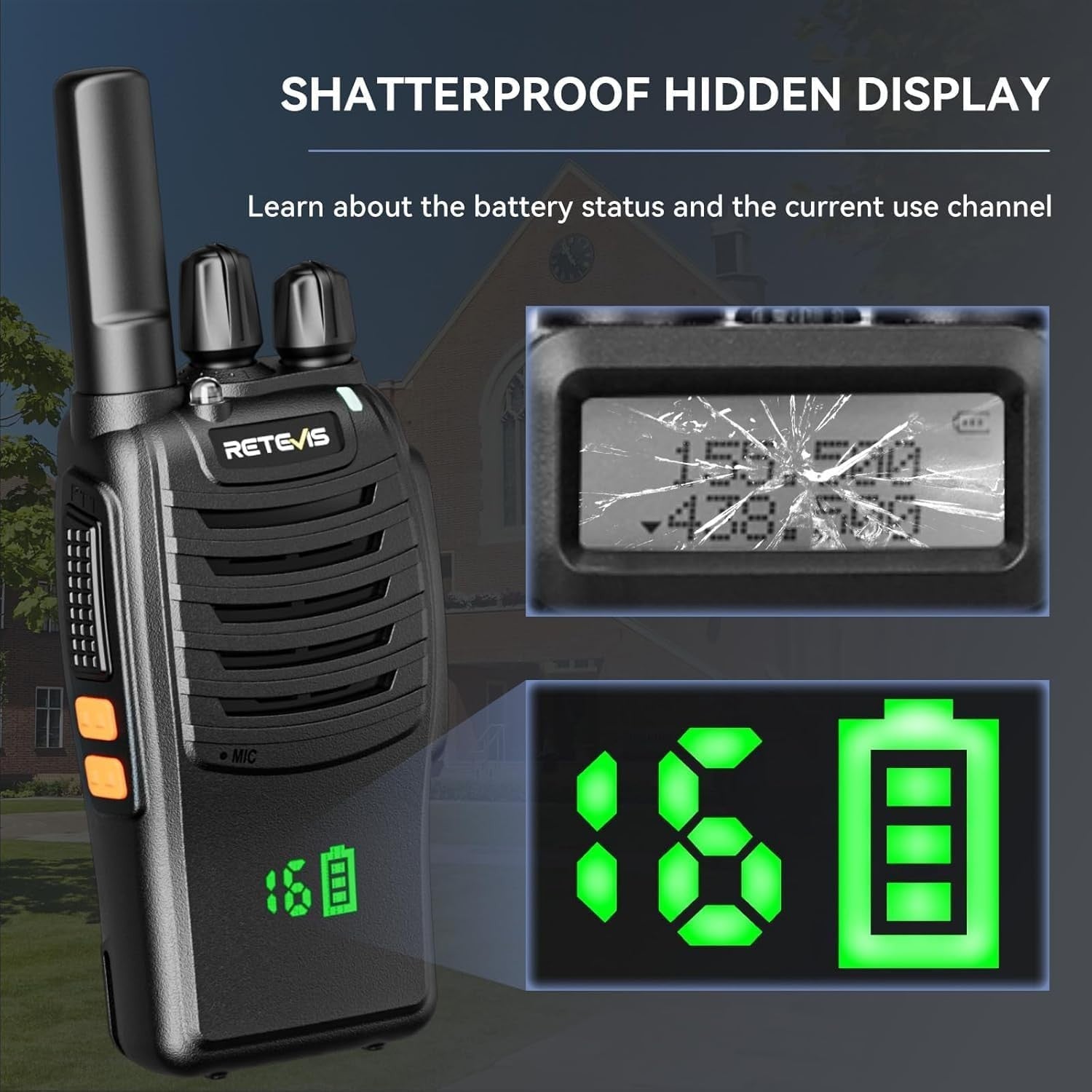Walkie Talkies 6 Pack Rechargeable Two Way Radio w Screen 6 Way Charger