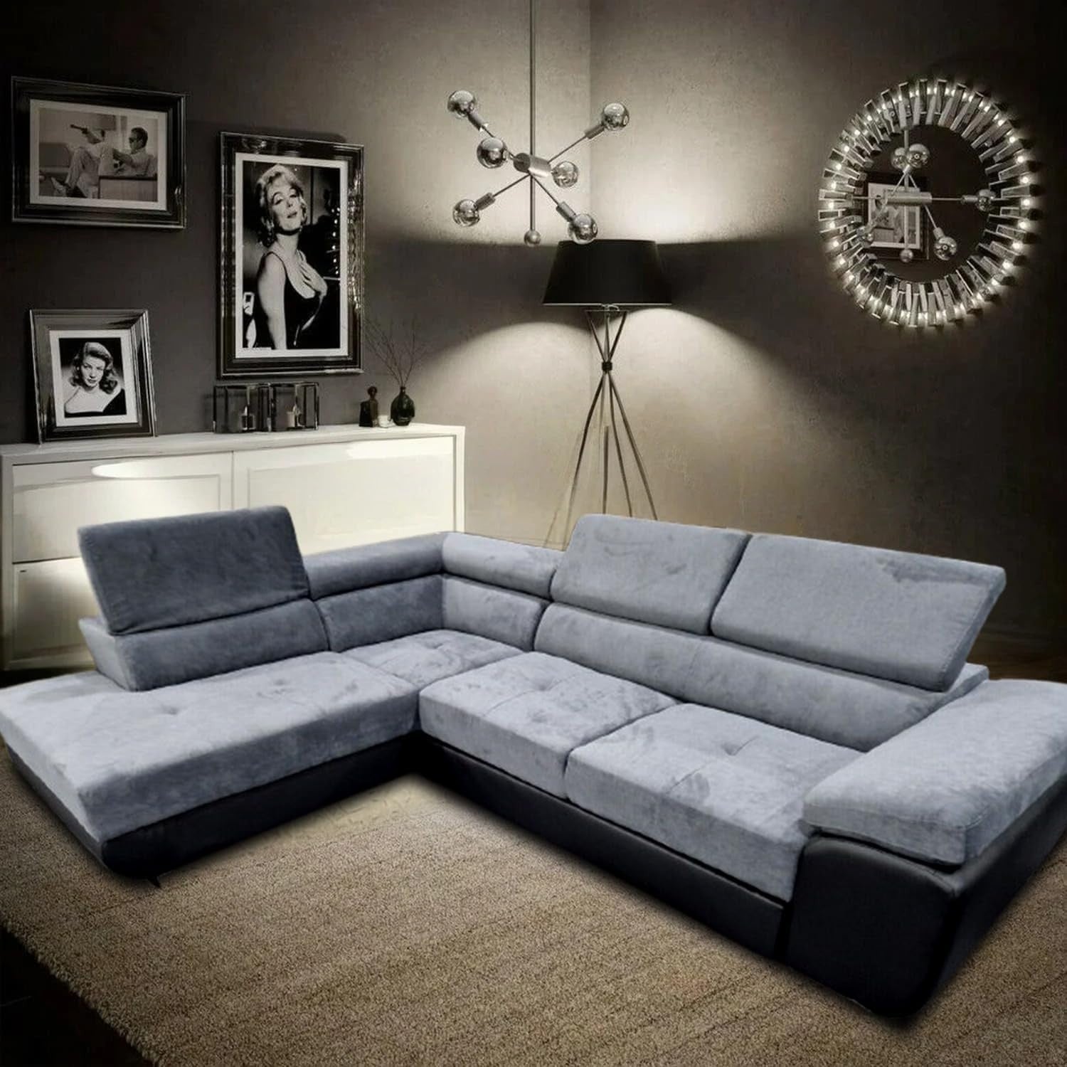 L Shape 5 Seater Sofa Bed with Storage – Modular Pull Out Corner Couch RH
