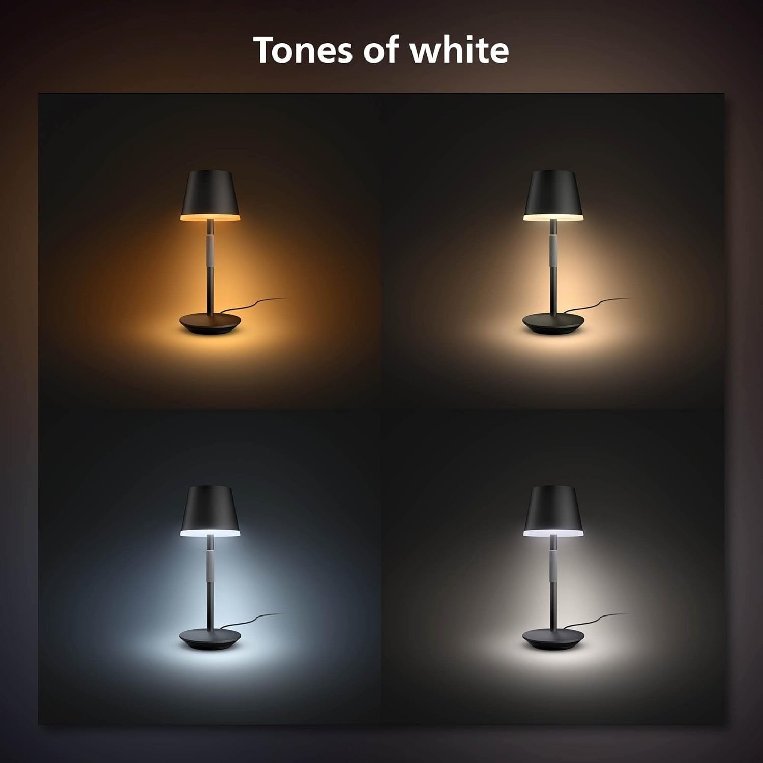 Portable Smart LED Table Lamp with Bluetooth, Rechargeable Battery