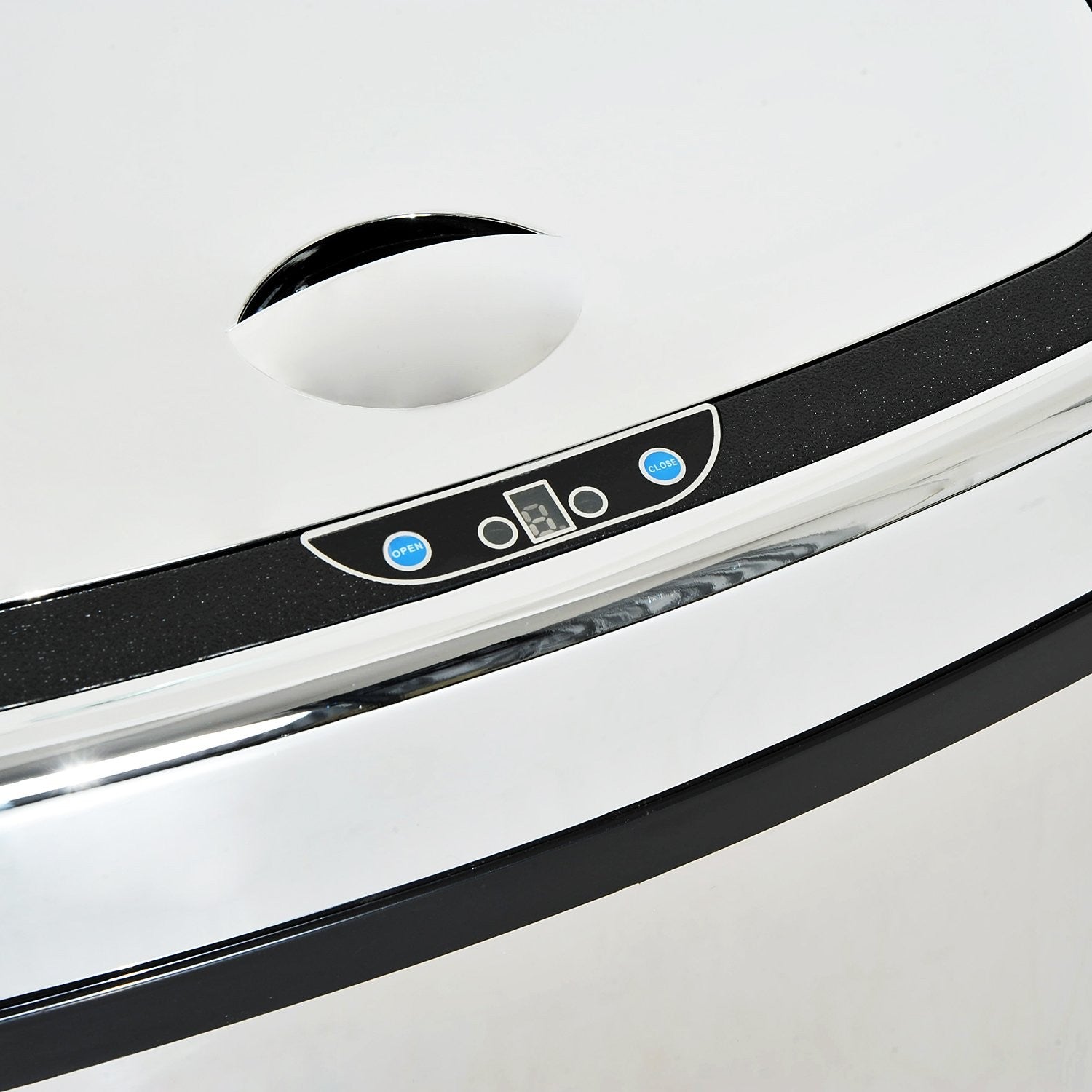 50L Sensor Kitchen Bin Touchless Soft Close Silver Steel