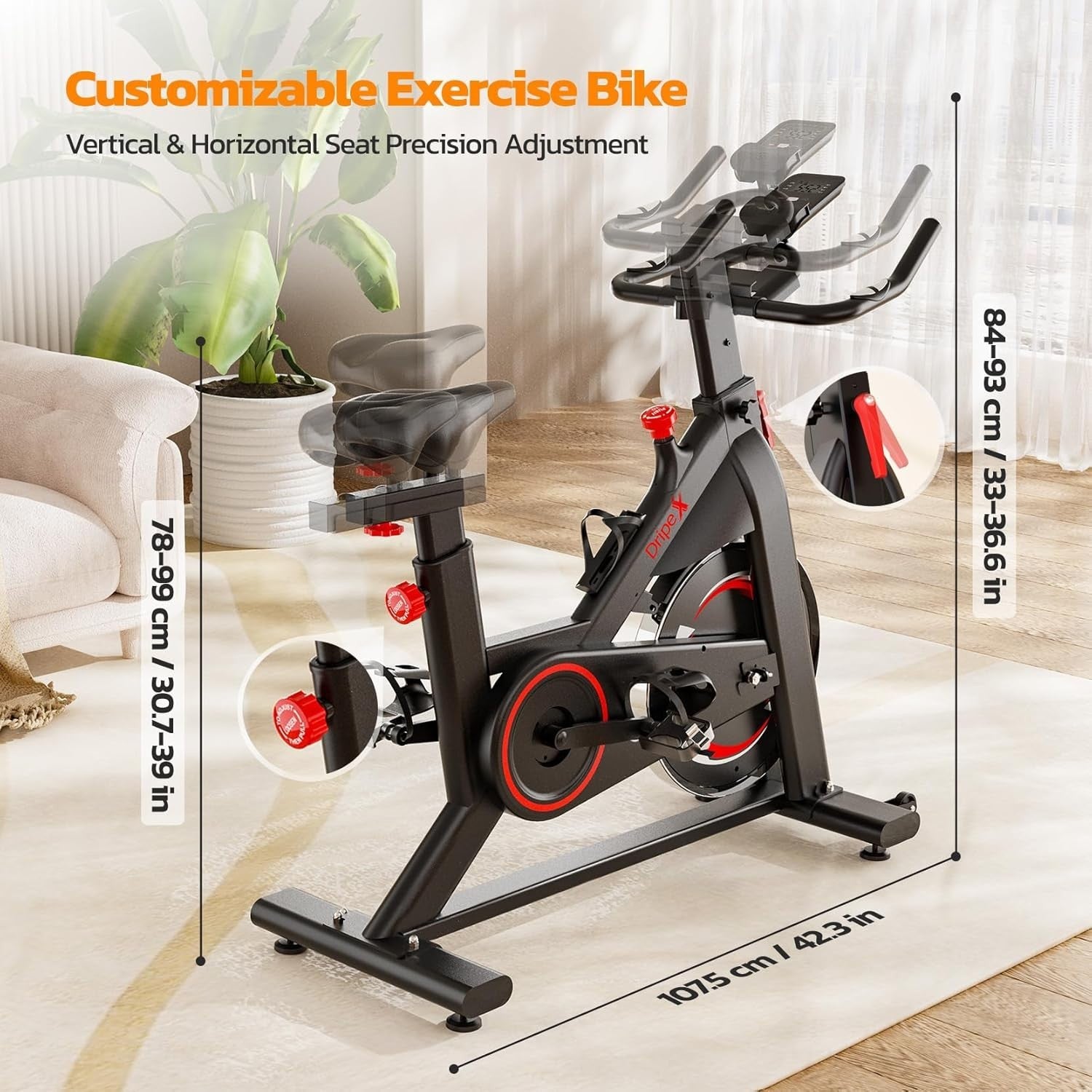Quiet Magnetic Exercise Bike for Home w/ LCD Monitor, Heart Rate & 8kg Flywheel