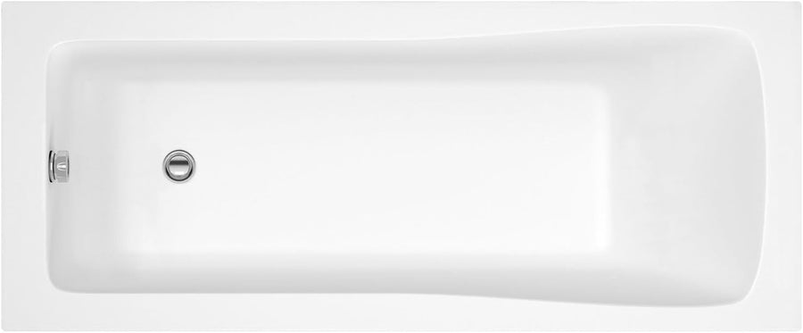 1700x700mm Single Ended Acrylic Bath – White Gloss Modern Straight-Edge Soaking