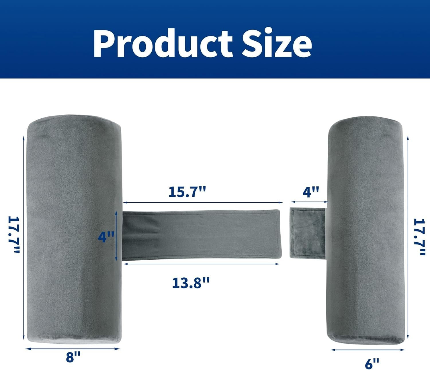Side Sleeper Body Pillow Roll Bolster Memory Foam Back Support Cylinder Pillow