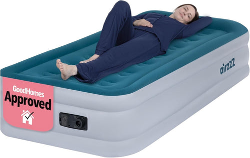 Luxury Single Inflatable Air Bed Built-In Pump Flocked Raised Mattress