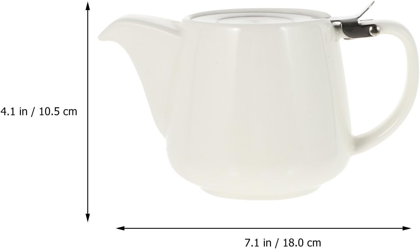 Ceramic Teapot with Stainless Steel Strainer Heat Resistant Tea Pot