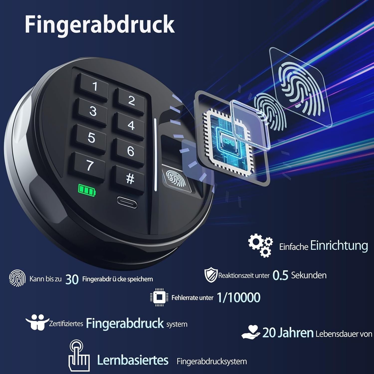 14L Biometric Safe Box Fingerprint Digital Keypad Security Safe