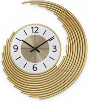 Gold Spiral Wall Clock 48x58cm Silent Sweep Luxury Modern Decor