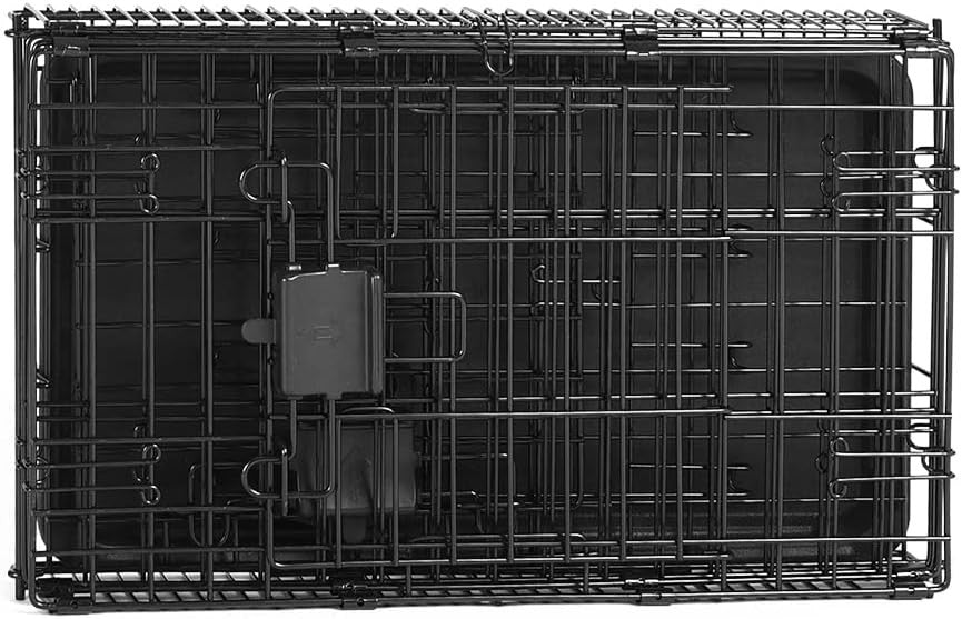 Extra Small Foldable Double Door Metal Dog Crate Cage with Tray 56cm