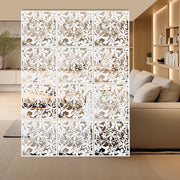 12 Panel White Folding Room Divider Privacy Screen Wall Decor 40x40cm