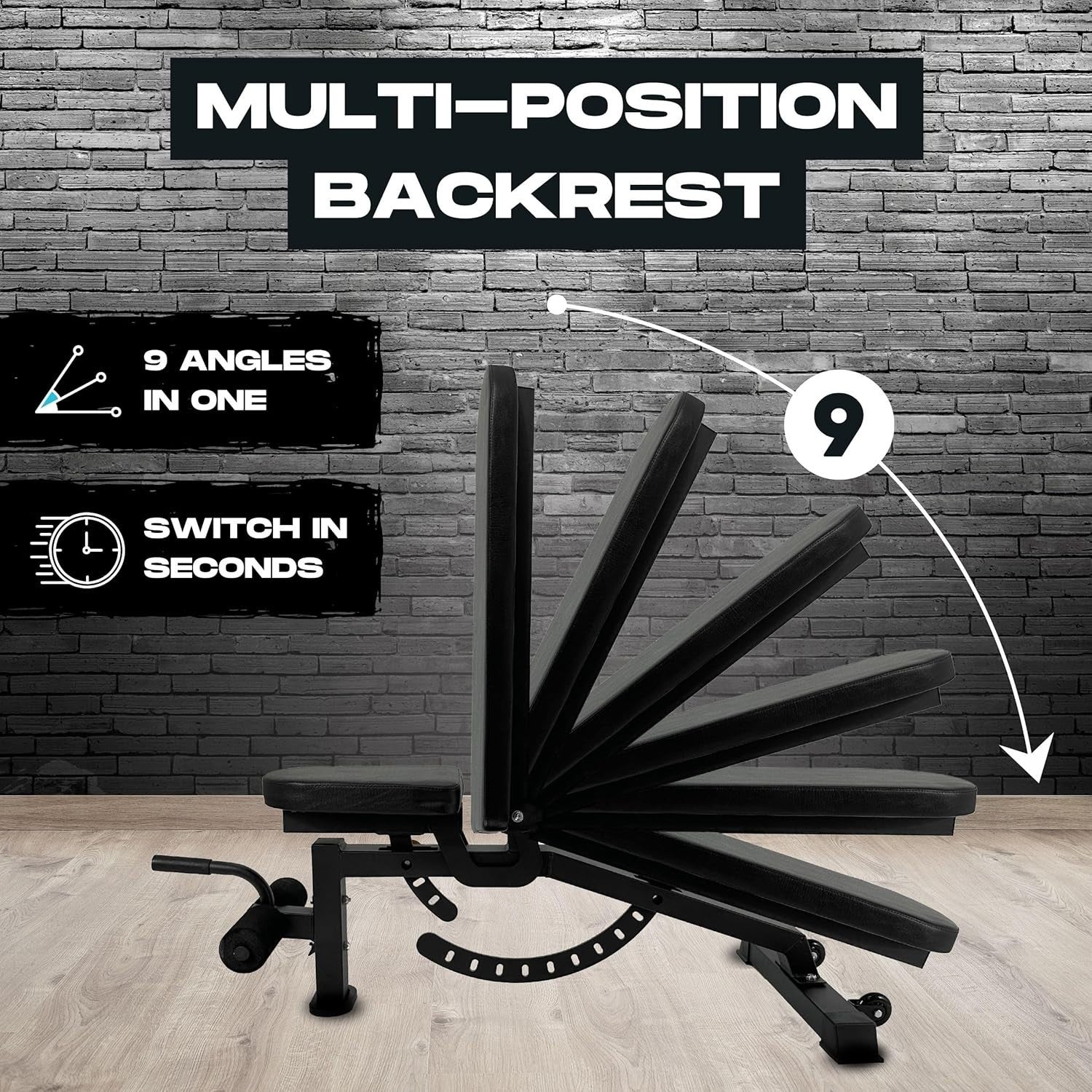 Heavy Duty Adjustable Workout Bench 450kg Multi-Position Home Gym
