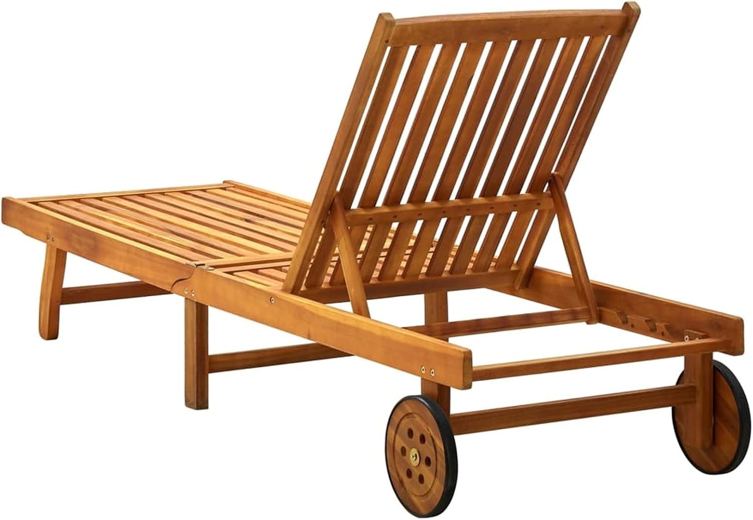 Adjustable Solid Acacia Wood Sun Lounger Waterproof Garden Patio Chair