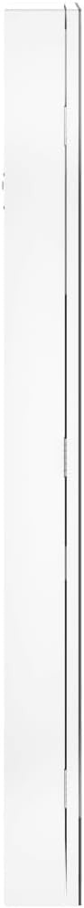 Wall Mounted LED Mirror Jewelry Cabinet Lockable Storage Armoire White
