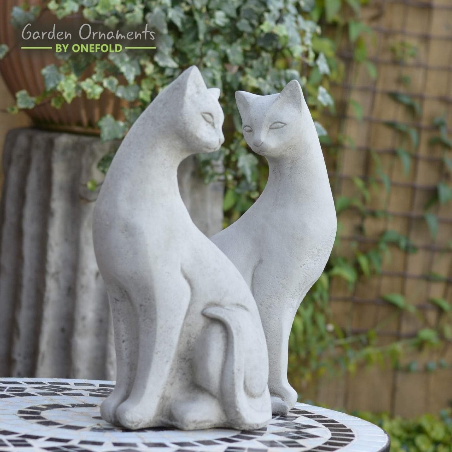 Siamese Cat Garden Statue – Weather-Resistant Stone Ornament for Home & Lawn