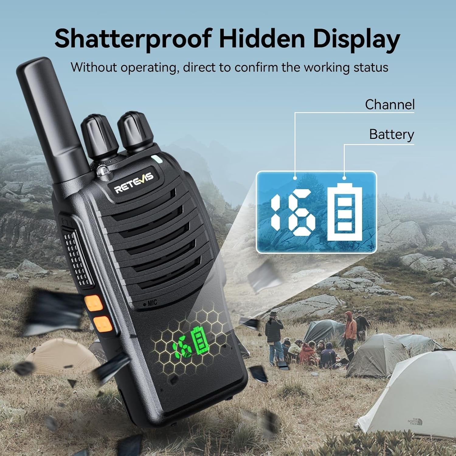 Walkie Talkies 3 Pack Rechargeable USB-C 2 Way Radio Screen VOX