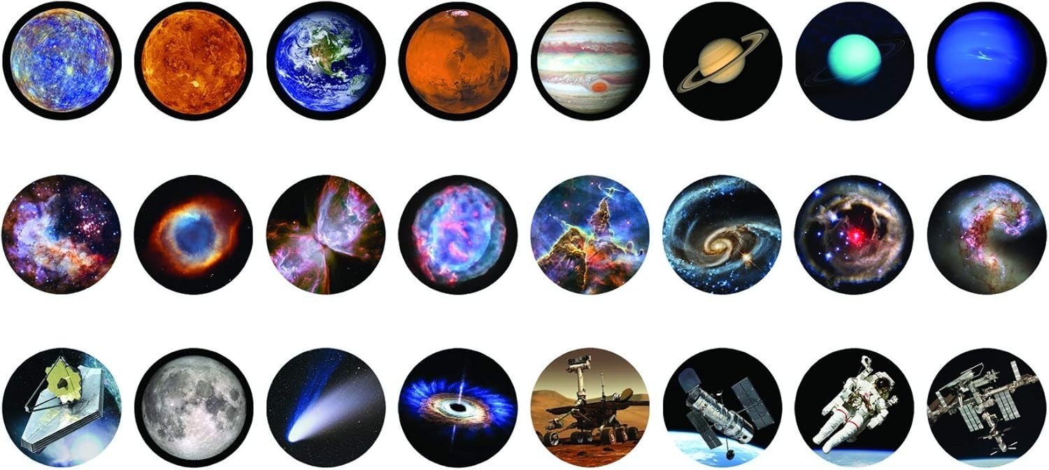 Space Telescope Slide Projector Kids Night Light Blue 24 Slides