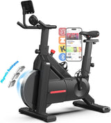 Silent Magnetic Spin Bike w/ App, Self-Powered, LED Feedback, 350lb Capacity