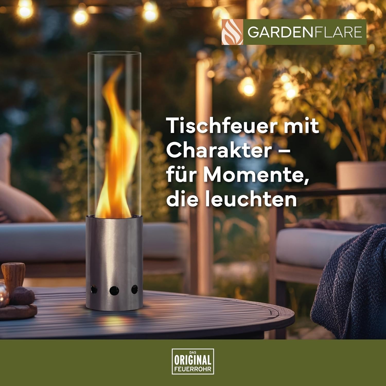 Outdoor Table Fireplace, Smokeless Stainless Steel, Wood Pellet Powered (Black)