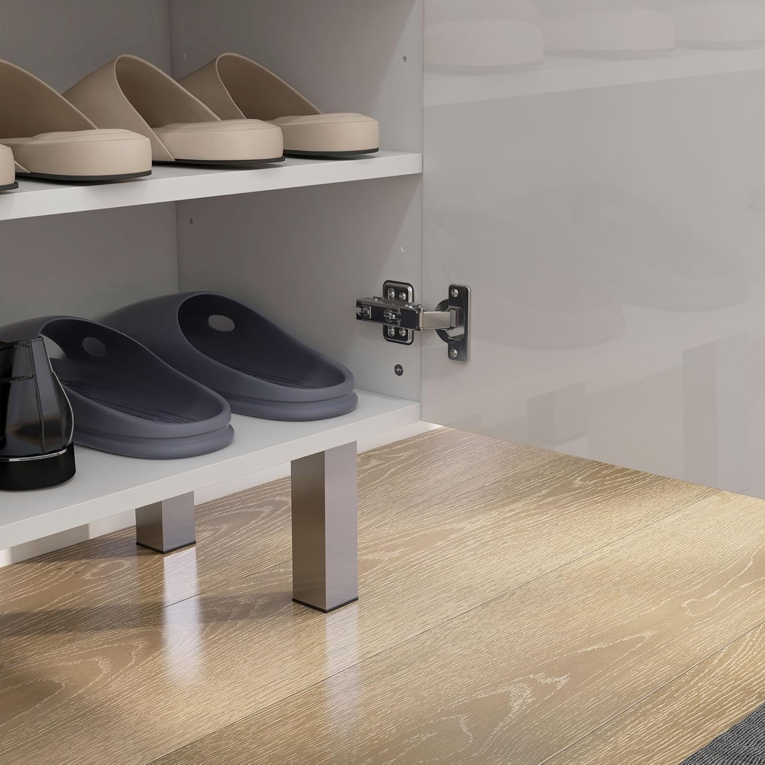 Shoe Storage Cabinet White Gloss | Holds 20 Pairs, Soft Close, 76x31.5x95cm