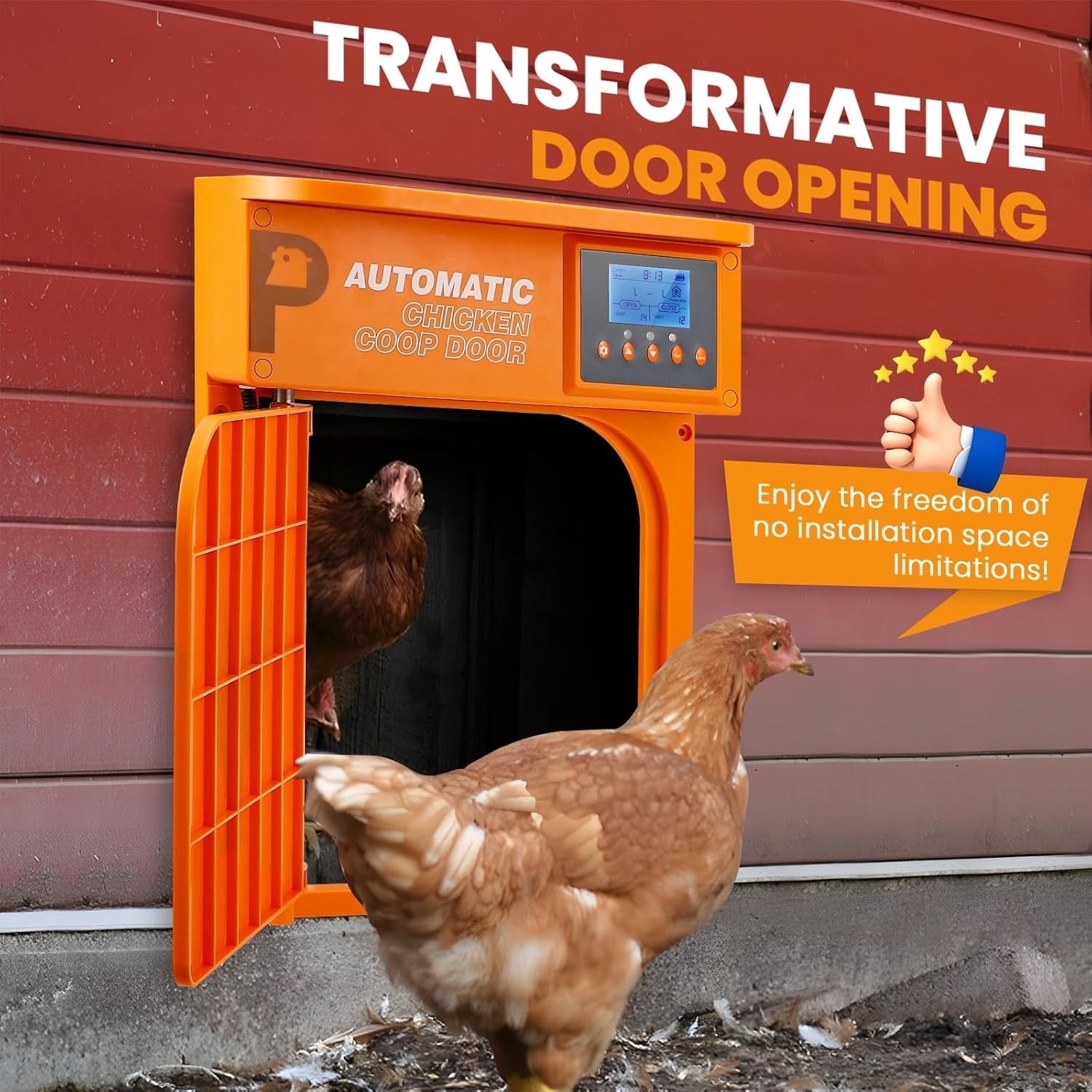 Solar Chicken Coop Door Auto Light Sensor Timer Remote