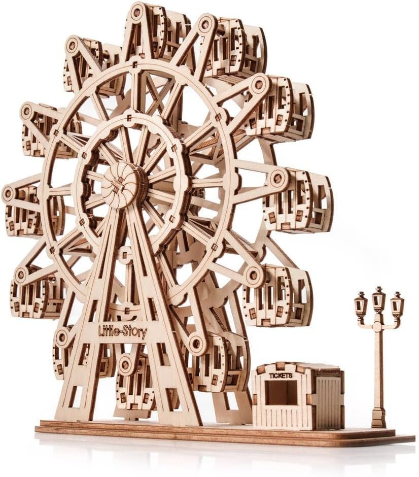 3D Wooden Ferris Wheel Puzzle Model DIY Kit for Kids & Adults