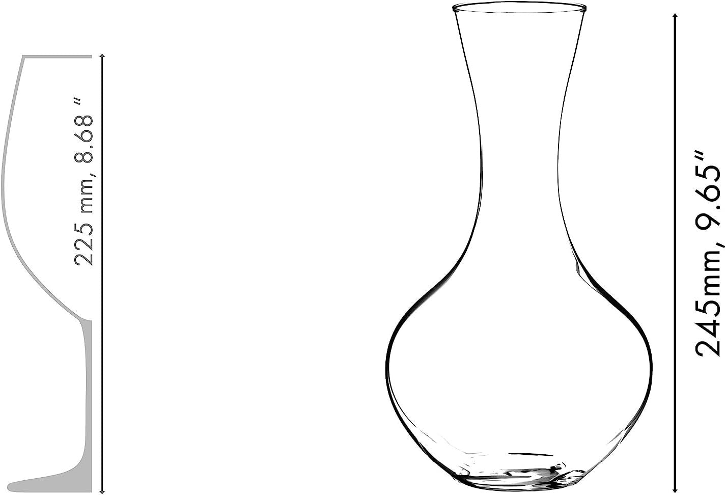 Crystal Wine Decanter 1.14L Elegant Aerator Carafe for Red & White Wine