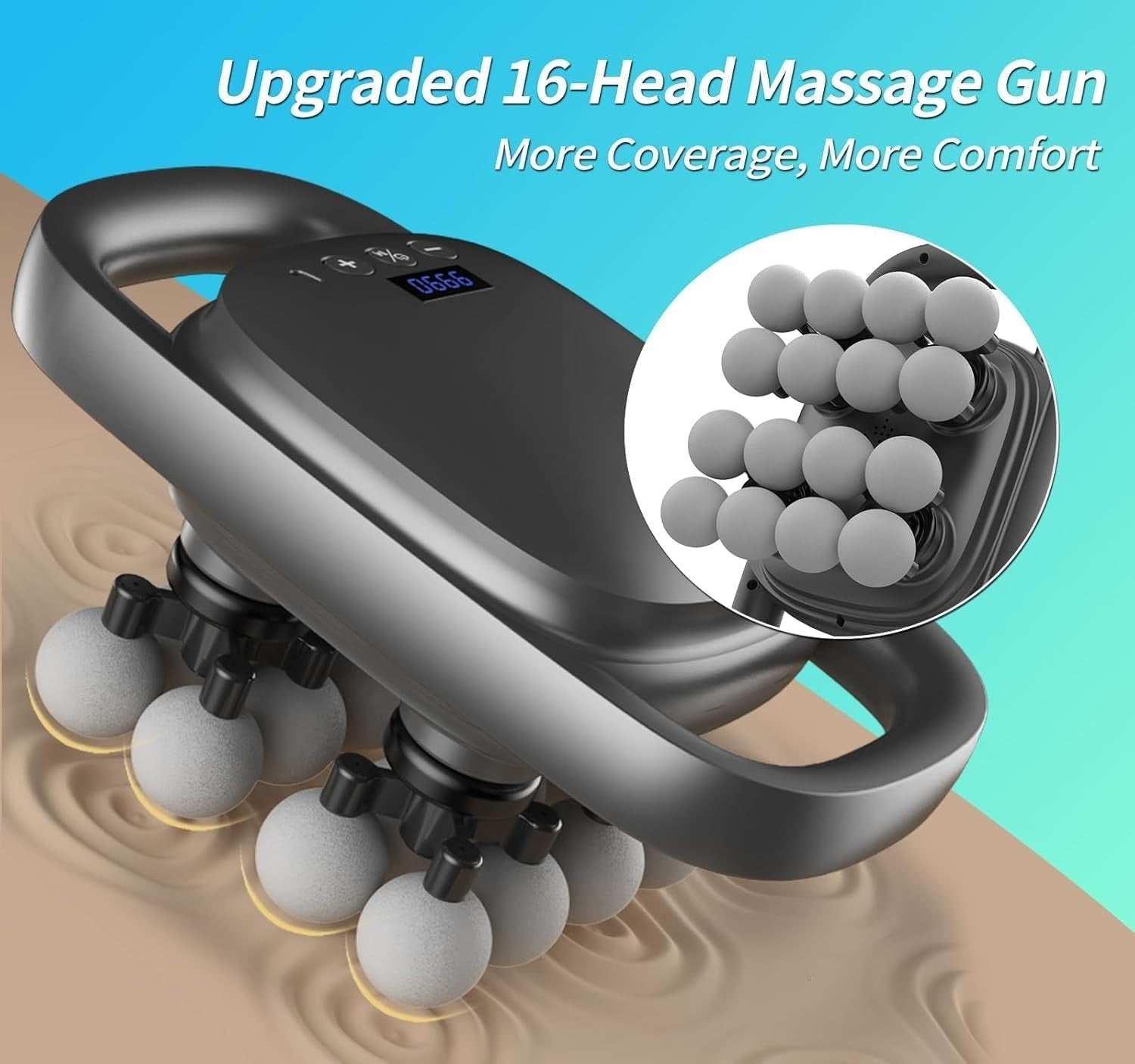 16 Head Deep Tissue Massage Gun 99 Speed Percussion Massager Full Body Relief